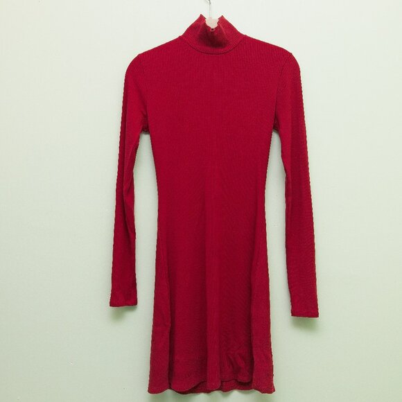 Reformation red mock neck rib dress - Picture 1 of 4